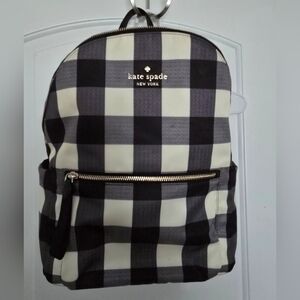 Kate Spade Black and White Plaid Backpack